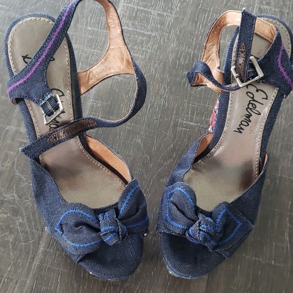 Sam Edelman size 7 jean wedge heels - Picture 3 of 3